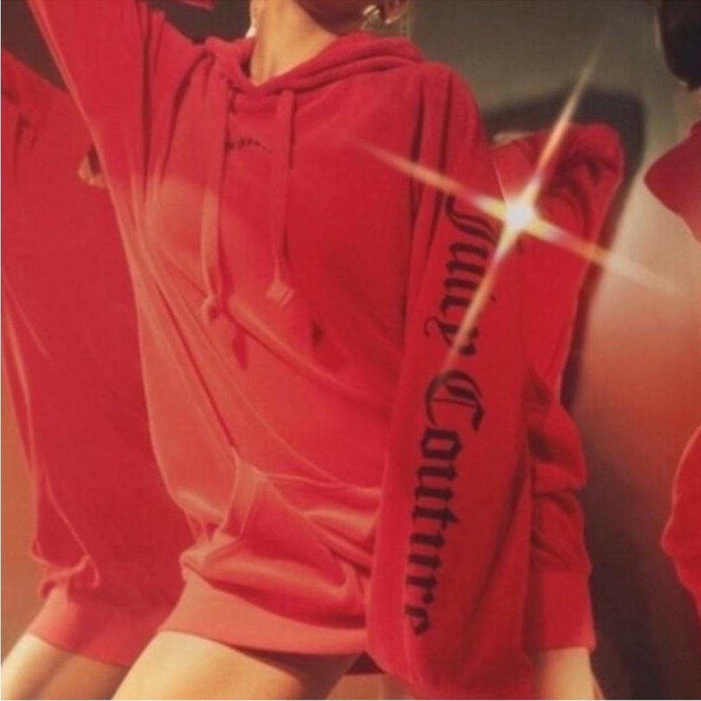 Y2K Juicy Couture Oversized Red Hoodie